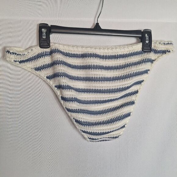 Aerie Cheeky Bikini Bottom Crochet Striped Nautical Boho Coastal Beach XL NEW - Picture 7 of 10